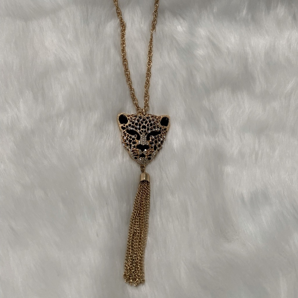NECKLACE - GOLD LEOPARD PENDANT